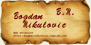 Bogdan Mikulović vizit kartica